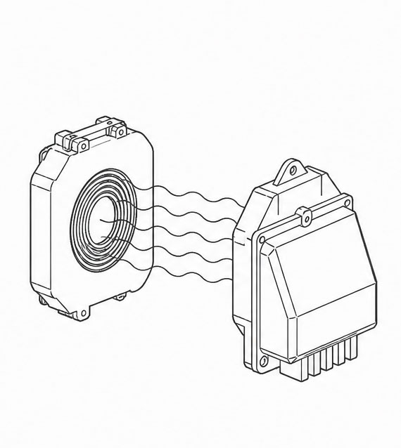 Transmitter coil and vehicle receiver