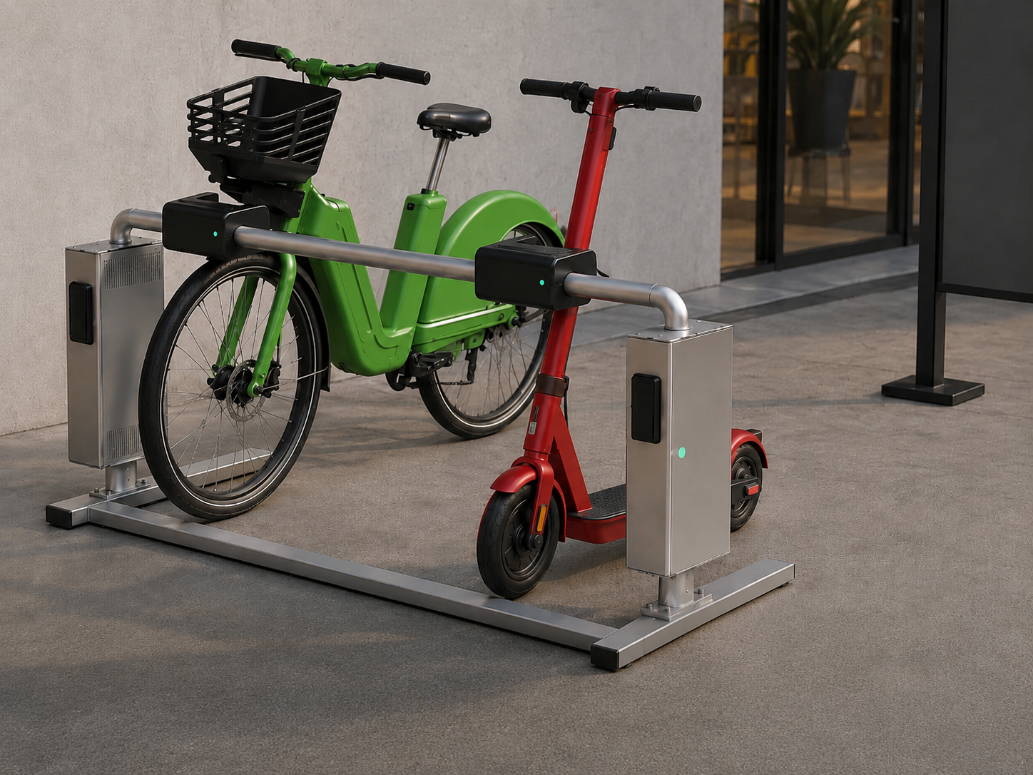 Micromobility e-bikes wirelessly charging